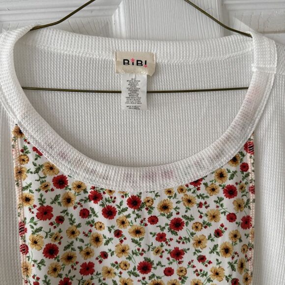 Floral Mix Top Blouse Womens Colorful Block Short Sleeve Round Neck Size… - Picture 6 of 8